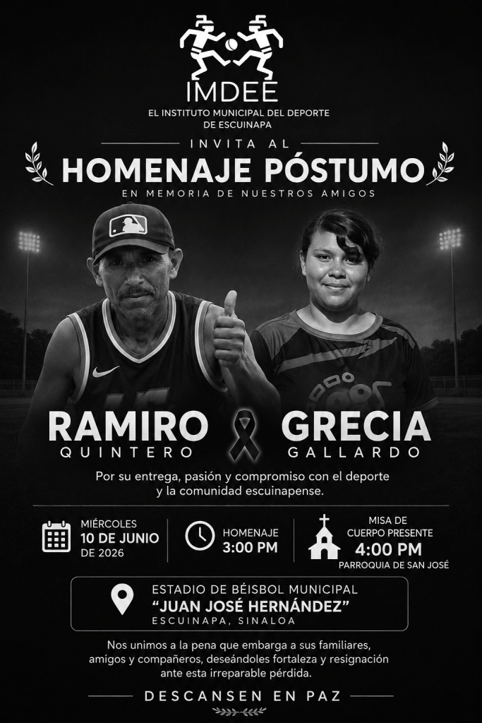 Escuinapa rendirá homenaje póstumo a Ramiro Quintero y Grecia&nbsp;Gallardo